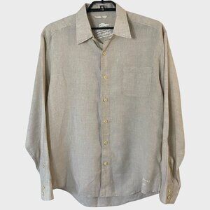 Tommy Bahama Sea Glass Breezer Linen Shirt Men's Large Button-Up Long-Sleeve